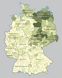 Anteile der Schulabgänger ohne Schulabschluss 2012 nach Kreisen