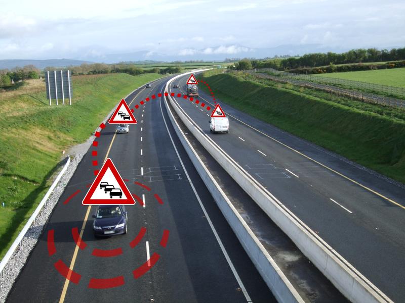 Die Kommunikation zwischen Fahrzeugen soll Realität werden.