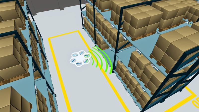 Der autonome Flugroboter soll künftig in der Lage sein, eigenständig zu navigieren und Inventuren durchzuführen.