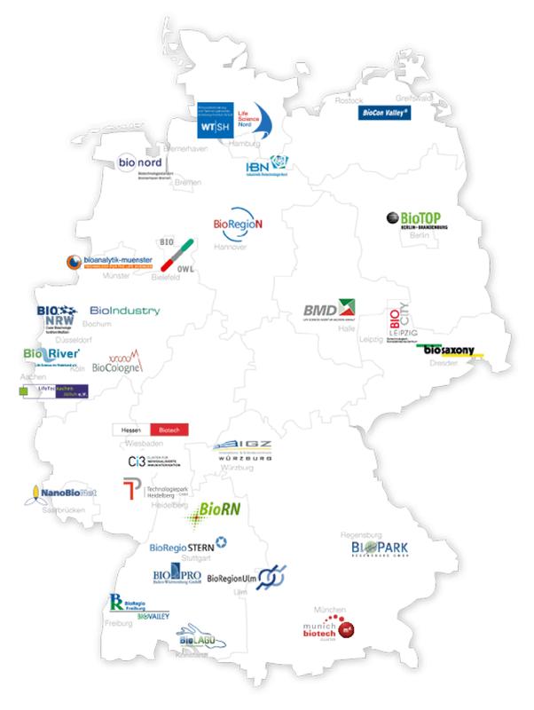 Die 30 BioRegionen im Arbeitskreis BioRegionen (Stand November 2014).