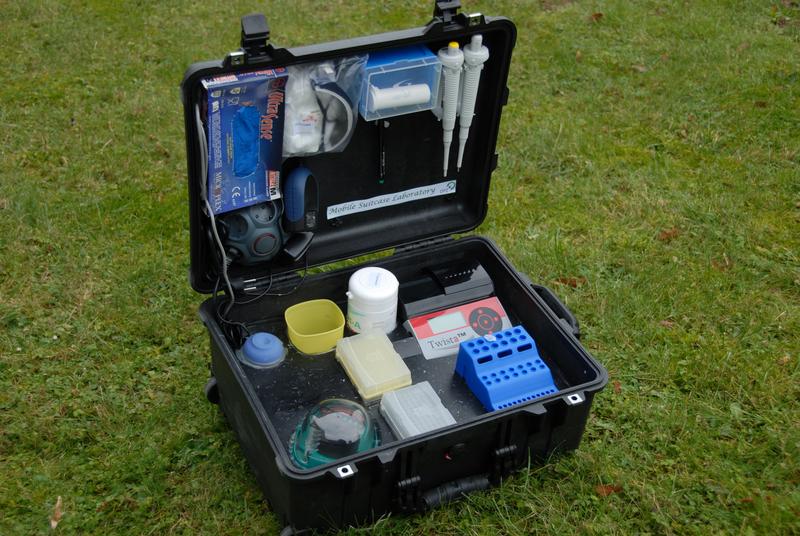 The suitcase laboratory to detect ebola, innovated by Dr. Ahmed Abd El Wahed, infection researcher at the German Primate Center (DPZ) in Goettingen.
