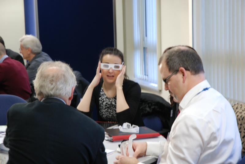 During a hands-on session on “Inclusive Design”, participants were given special glasses to simulate sight impairments and special gloves to simulate arthritis.
