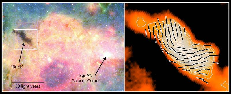 Cosmic dark cloud "Brick" close to the Galactic centre.