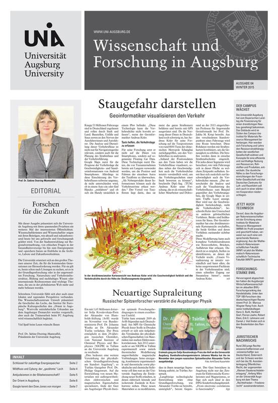 Wissenschaft und Forschung in Augsburg: die vierte Ausgabe ist heute mit einer Auflage von knapp 325.000 Exemplaren in der Augsburger Allgemeinen erschienen.
