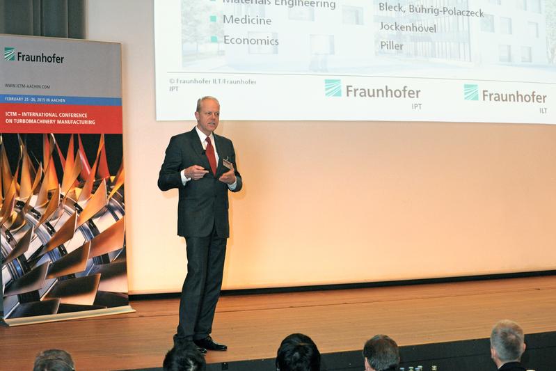Welcoming presentation at the start of the ICTM in Aachen, Germany, by Prof. Reinhart Poprawe of Fraunhofer ILT.