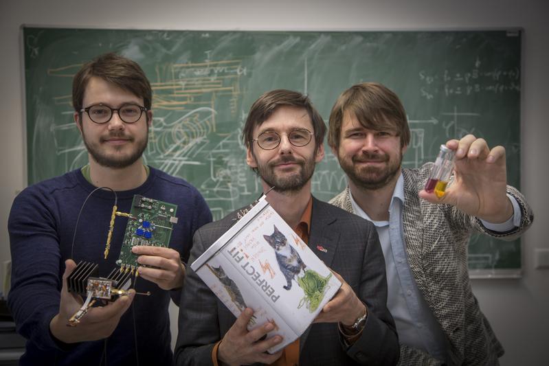 Ein Forschertrio der TU Graz lässt mit einem Konzept für völlig neue Kontrastmittel aufhorchen: Andreas Petrovic, Hermann Scharfetter und Stefan Spirk (v.l).