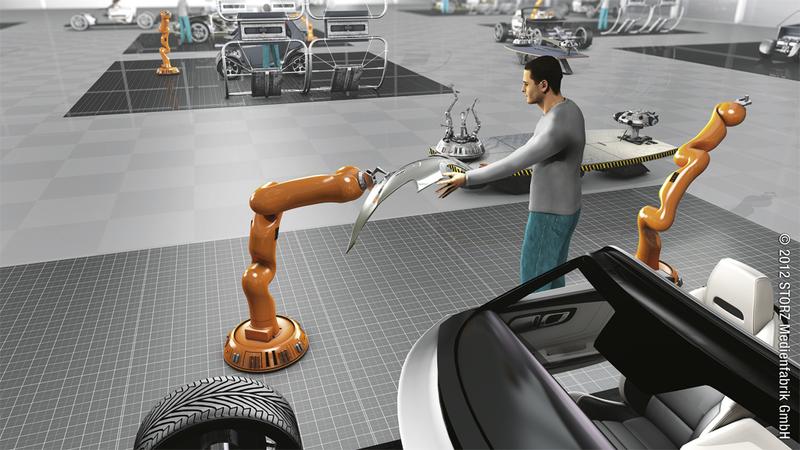 Die Automobilproduktion von morgen auf dem Forschungscampus ARENA2036: Entkoppelte, voll flexible und hochintegrierte Produktionssysteme.