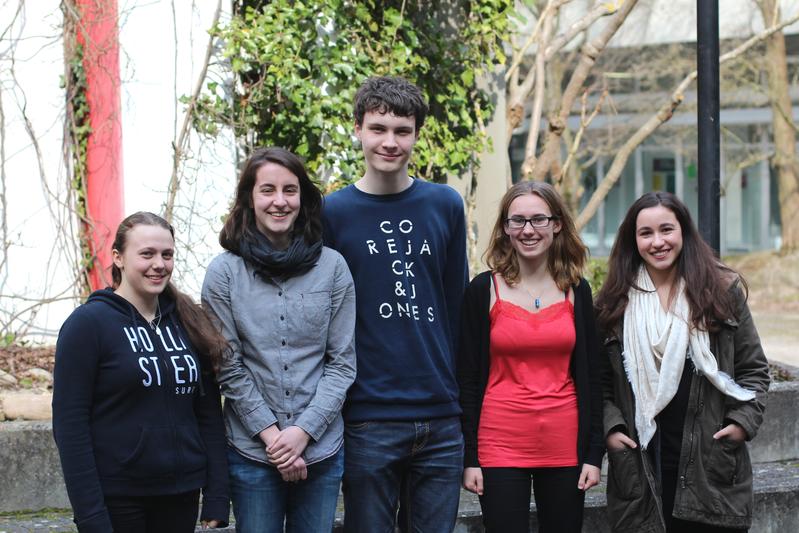 v.l.n.r.: Dominika Stronczek (Hamburg), Ann-Kathrin Raab (Rosenheim), Jonas Landgraf (Bayreuth), Carina Kanitz (Erlangen), Sina Hartung (Ulm)