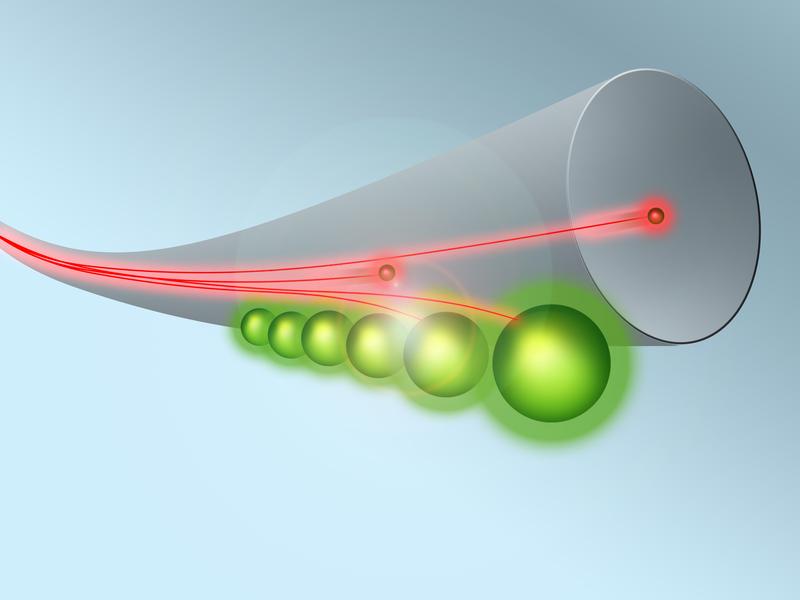Atome, gekoppelt an eine Glasfaser, können das Licht in der Faser drastisch verlangsamen.