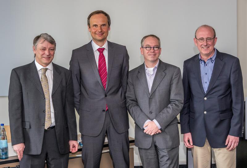 The new AFNET board of directors: Prof. Michael Näbauer, Munich (treasurer), Prof. Paulus Kirchhof, Birmingham / Münster (chairman), Prof. Ulrich Schotten, Maastricht, Prof. Andreas Goette, Paderborn