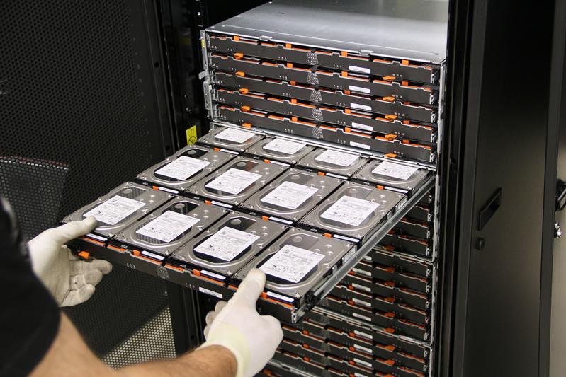One of the disc enclosures of the 5 petabytes HPSS disk cache at DKRZ 