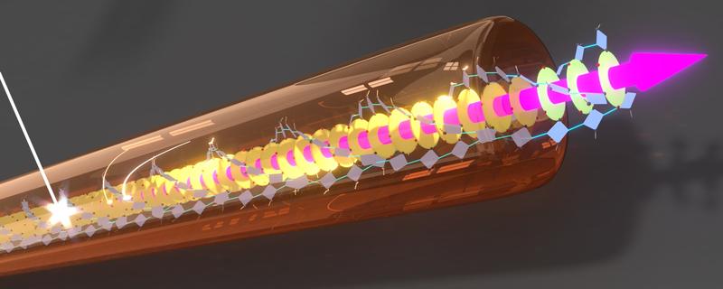Energietransfer durch eine einzelne supramolekulare Nanofaser. 