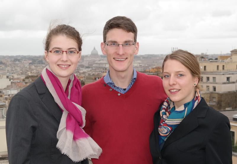 The project team in Rome (from left): Sarah Delere, Tobias and Anna Roth