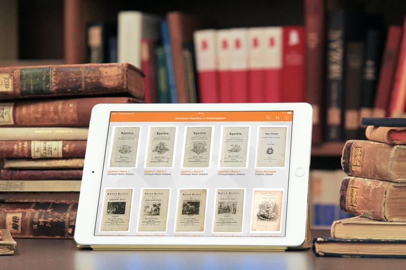 Über 30 literarische Erstausgaben können in der App aufgerufen werden.