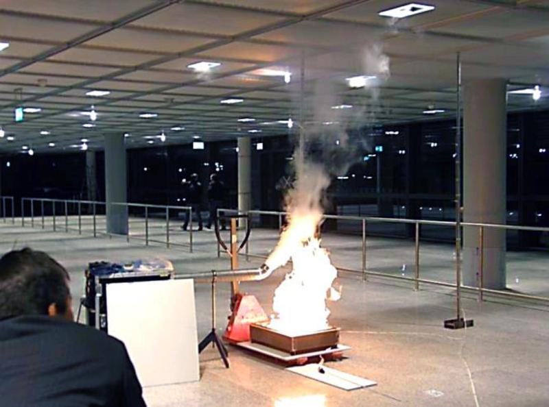 Brandrauchversuch in einem ausgedehnten Gebäude