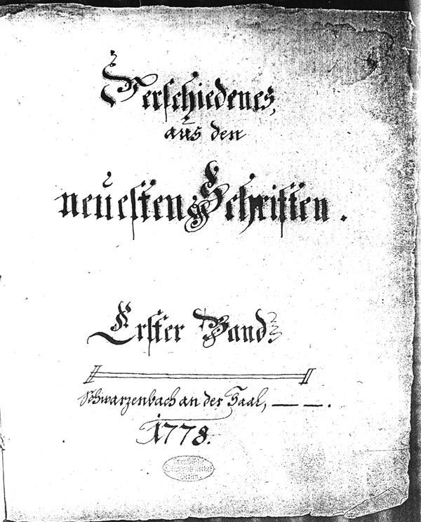 In Schmuckschrift: Das Titelblatt von Jean Pauls erstem Exzerptheft (1778). Foto: Will