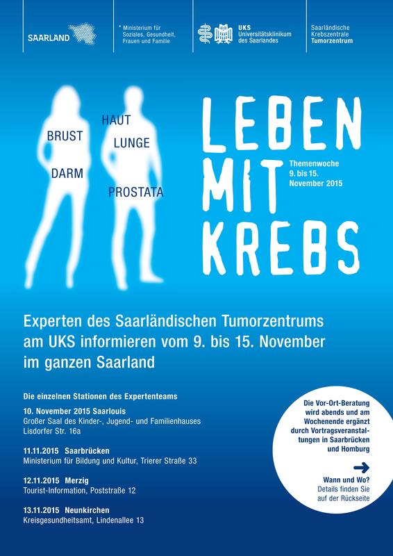 Aktionen des Tumorzentrums am UKS im Rahmen der Themenwoche (Frontseite)