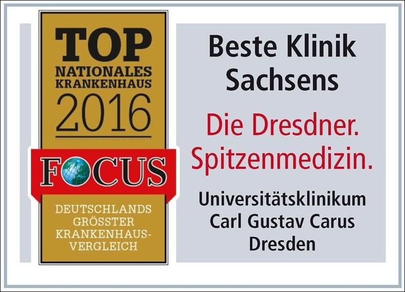 Top-Platzierung in der Klinikliste 2016 des Nachrichtenmagazins Focus