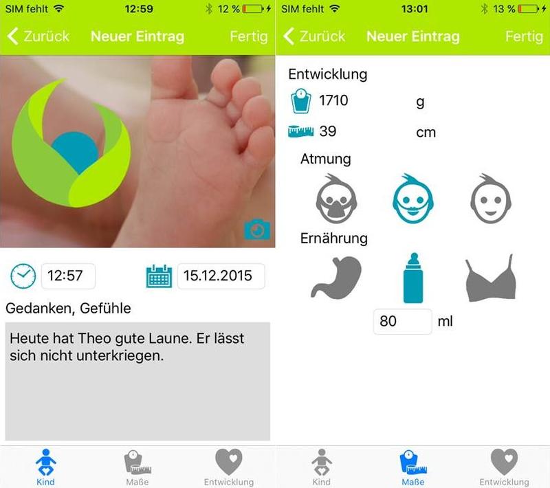 Die "Neo-App#Tagebuch" gibt Eltern zu früh oder krank geborener Kinder die Möglichkeit, schnell und unkompliziert die Fortschritte ihrer Babys zu dokumentieren und sich Rat zu holen.