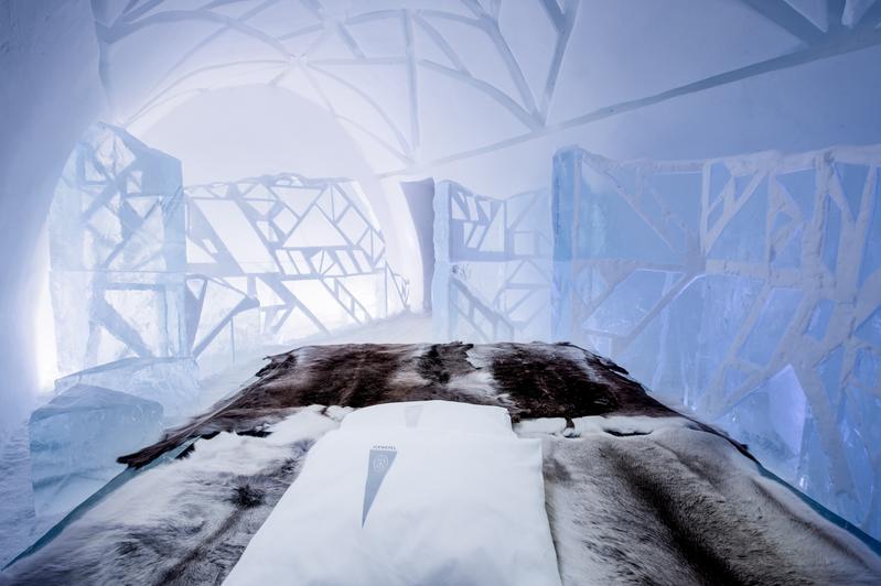 Die Artsuite „X,Y & Z“ der beiden HAWK-Studentinnen Anna Baumgarte und Liubov Moskvina im schwedischen „Icehotel 2016“. 