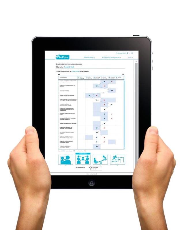 Mit der webbasierten Software kann eine Kompetenzdiagnose mit einem Tablet-PC erstellt werden.