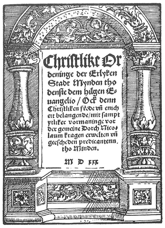Titelblatt der Mindener Kirchenordnung, 1530
