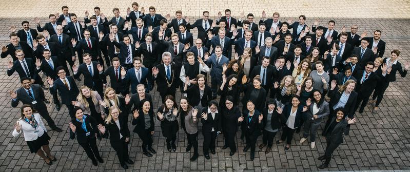 96 Studenten aus 24 Ländern. Studienstart zum Frühjahrs-Term 2016 an der HHL Leipzig Graduate School of Management. Foto: Dominik Wolf.