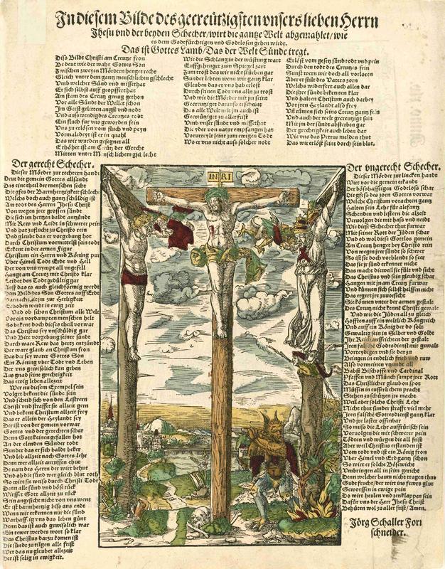 Monogrammist IW, Christus und die beiden Schächer am Kreuz, um 1545 