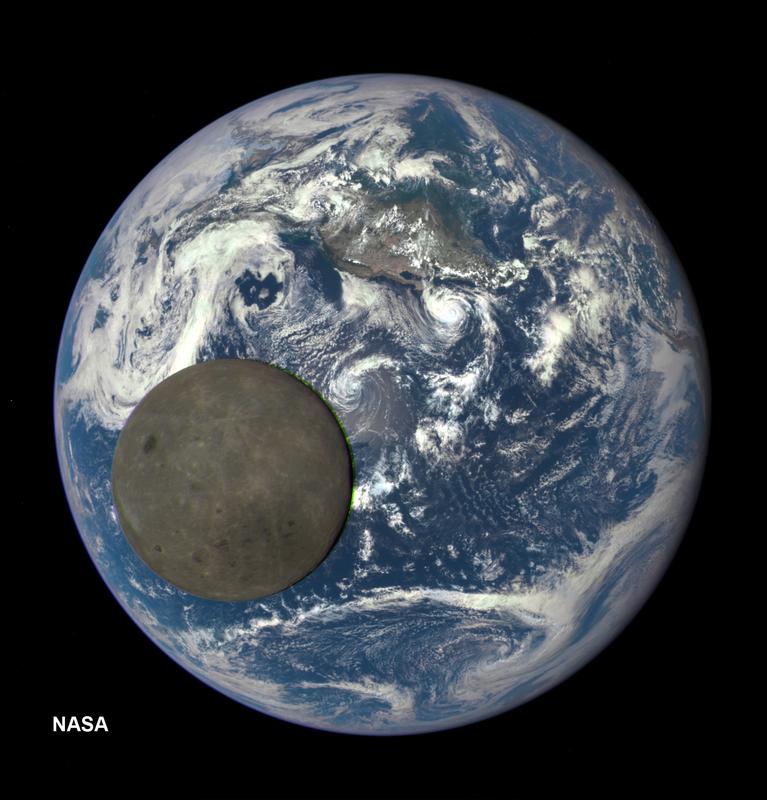 NASA’s Earth Polychromatic Imaging Camera (EPIC) on board the NOAA’s Deep Space Climate Observatory (DSCOVR) satellite took this unique picture of the back of the moon in July 2015.