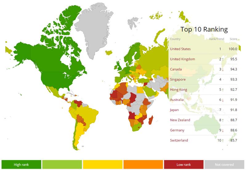 Heat Map des IESE VC/PE Index 2016