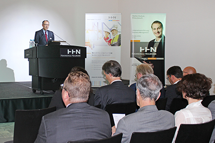 Prof. Dr. Rainald Kasprik, Prorektor für Studium und Lehre der HHN, bei der Gründungsfeier der Hochschule Heilbronn Graduate School