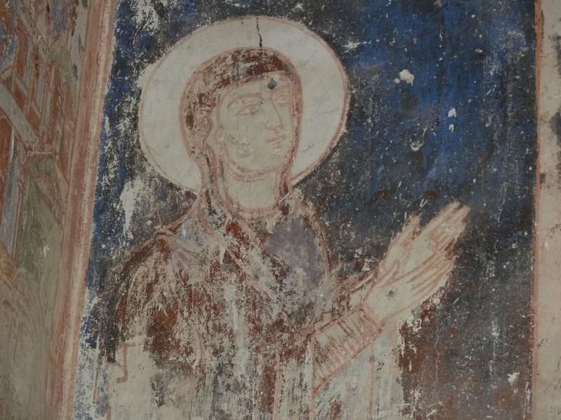 Eine Darstellung der Heiligen Nino, aufgenommen in der antiken Ruinenstadt Ani im Osten der Türkei.