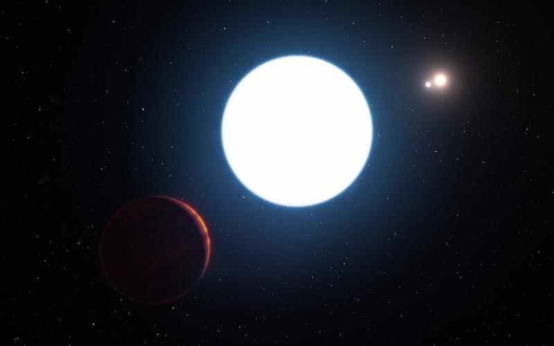 Künstlerische Darstellung des Planeten im HD 131399-System.