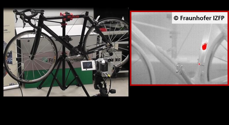 Figure 1:  Thermographic inspection of a racer with hidden electrical motor 