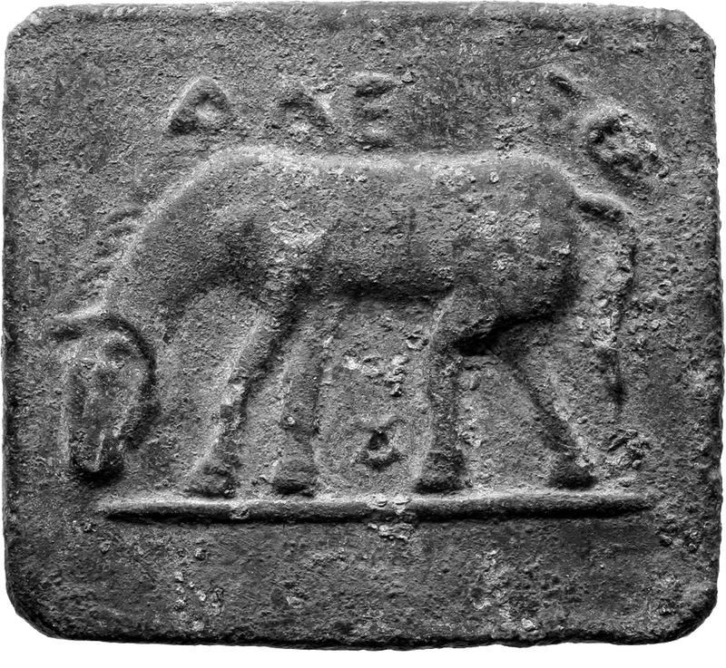 Das grasende Pferd von Alexandreia Troas auf einem Bleigewicht