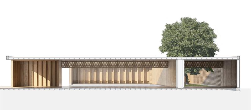 Der Holzpavillon soll als Begegnungsstätte und Rückzugsort dienen.