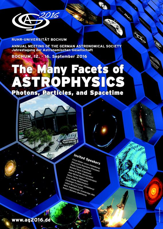 Das offizielle Tagungsposter der diesjährigen Tagung der Astronomischen Gesellschaft, die diesmal an der Ruhr-Universität Bochum stattfindet.