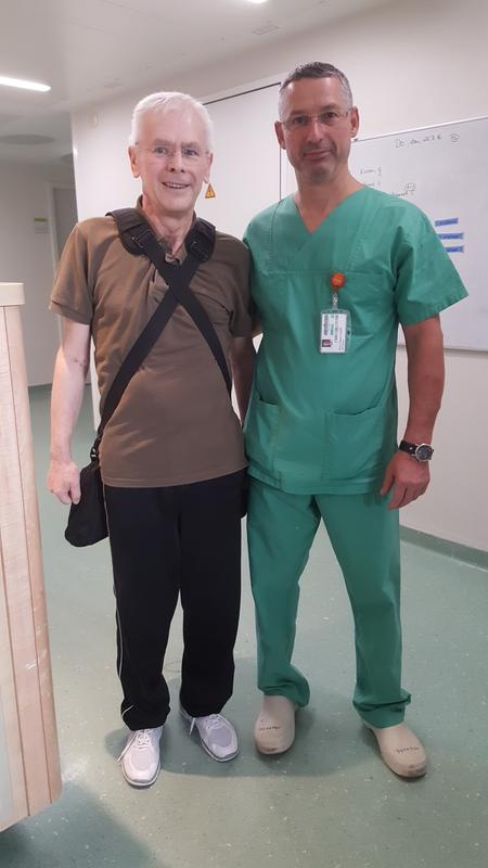 Patient Harald Becker und DHZB-Herzchirurg Dr. Evgenij Potapov 
