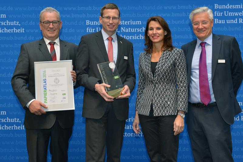 V. l.: IPR-Sprecher Ulrich Feuersinger, der Kanzler der Universität Tübingen Dr. Andreas Rothfuß, die Parlament. Staatssekretärin Rita Schwarzelühr-Sutter, DHV-Geschäftsführer Dr. Michael Hartmer