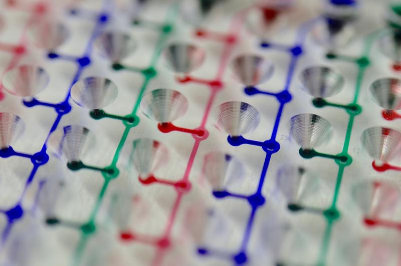 Von den ETH-Wissenschaftlern entwickelte spezielle Mikrotiterplatten (neue Generation) für die Anwendung der neuen Technik. 