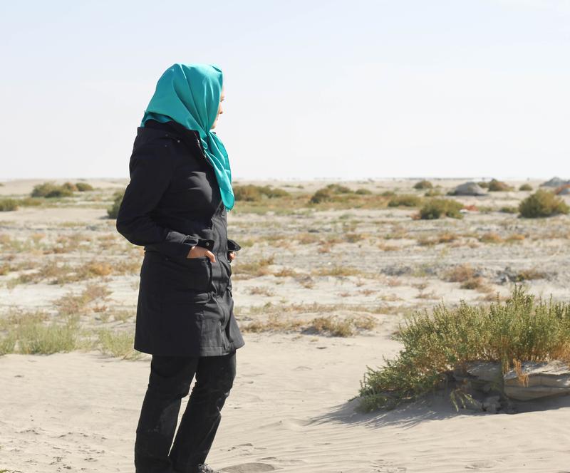 Researcher Somayeh Shadkam at Lake Urmia in Iran