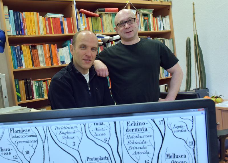 Prof. Uwe Hoßfeld (left) and Dr. Georgy S. Levit write in "Nature" about 150 years of trees of life and the creator Ernst Haeckel.