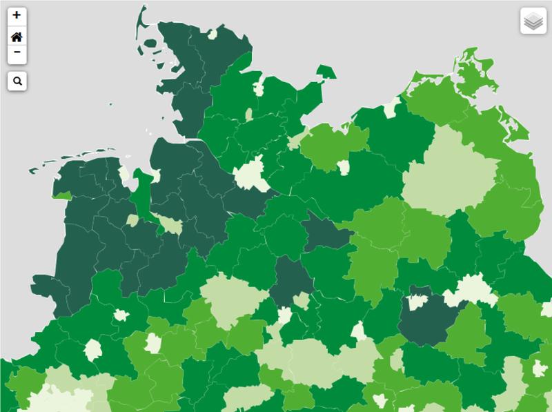 Der "Landatlas" gibt vielfältige Informationen auf Landkreisebene