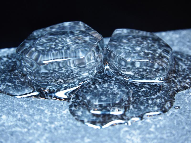 Ice melts layer by layer.