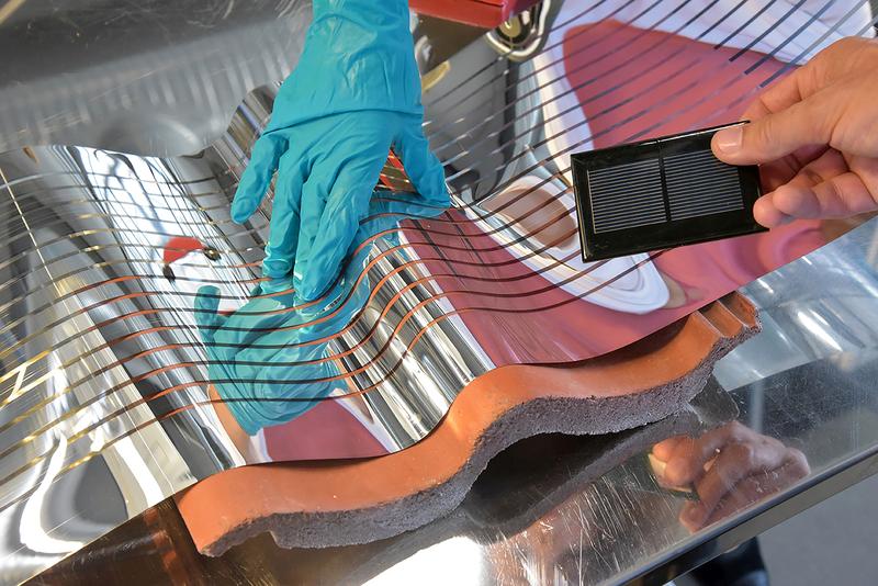 In the long run, flexible solar cells could be produced on a large scale by roll-to-roll printing presses.  