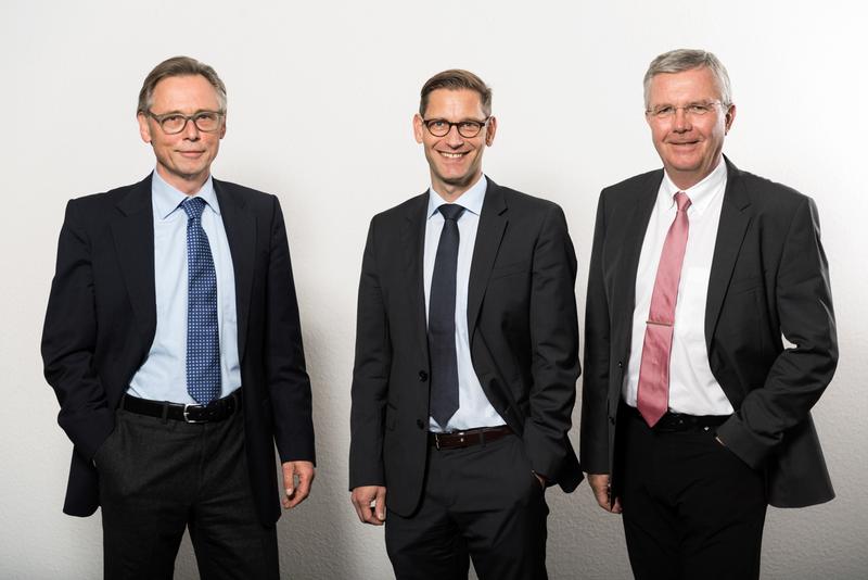 Die komplette Institutsleitung des Fraunhofer ISST: Prof. Dr. Jakob Rehof, Prof. Dr. Boris Otto, Prof. Dr. Michael ten Hompel (v.l.n.r.)