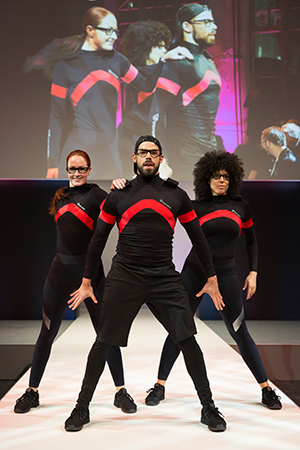 Präsentation des virtuellen Fitnesstrainers auf der Berlin Fashion Week.