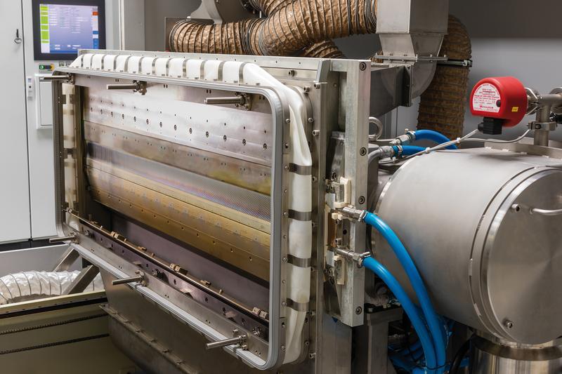 View of the electron beam emission window