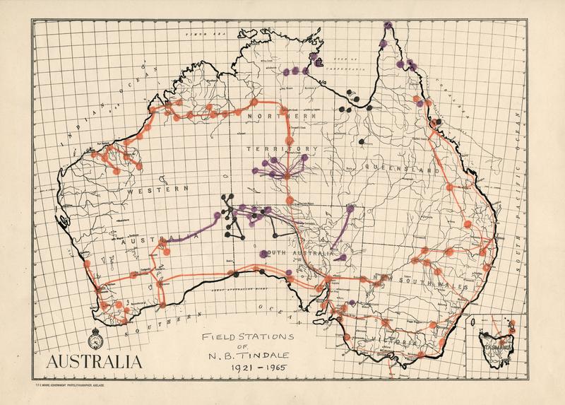 Die Karte zeigt die Orte, die während der Expeditionen zwischen 1921 und 1965 besucht wurden. 