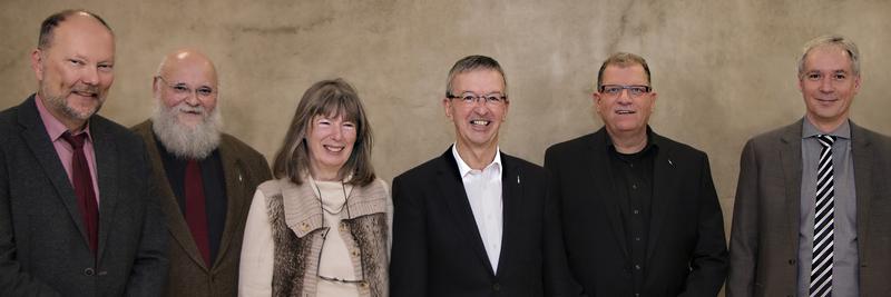v.l.n.r.: Prof. Dr. Josef Rosenkranz, Prof. Dr. Marcus Baumann, Prof. Dr. Doris Samm, Prof. Dr. Manfred Schulte-Zurhausen, Prof. Dr. Bernd Pietschmann, Volker Stempel
